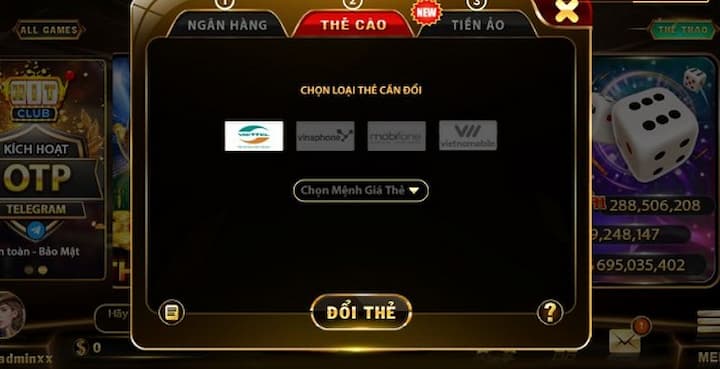Rút tiền qua thẻ cào tại Hitclub siêu nhanh