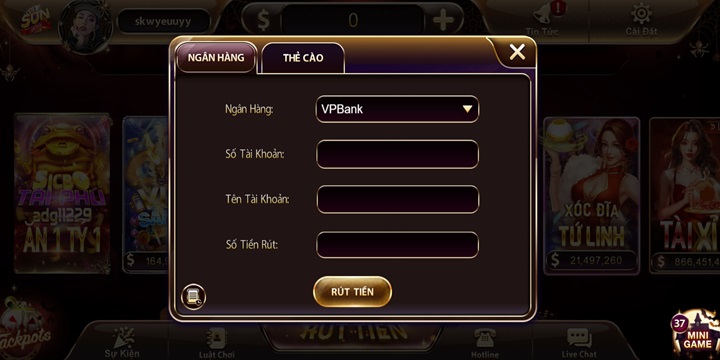 Quy trình 03 bước rút tiền nổ hũ Sunwin