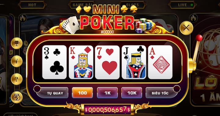 Minipoker nổ hũ chơi là mê nổ Jackpot khủng