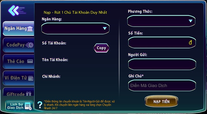 Hướng dẫn nạp tiền nổ hũ 789Club qua 05 cách