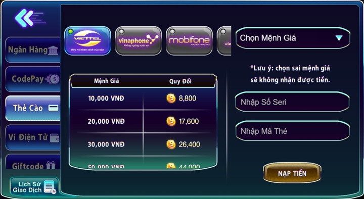 Hướng dẫn nạp tiền nổ hũ 789Club qua 05 cách