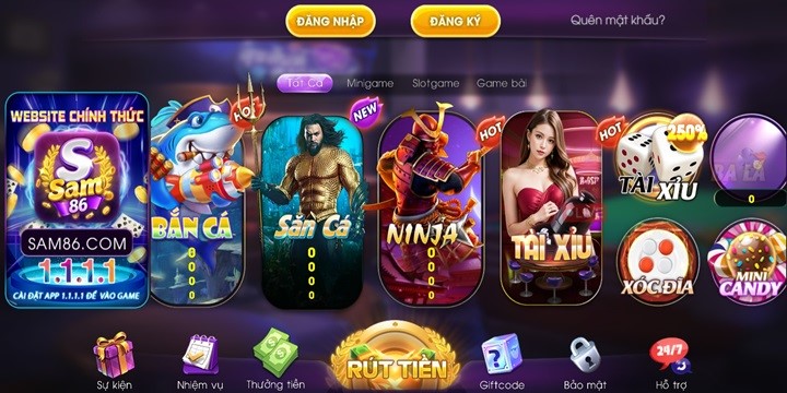 Sam86 cung cấp đa dạng game bài online rút thẻ cào