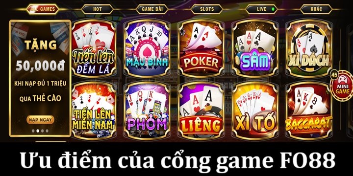 Tổng hợp trò chơi đổi thưởng hấp dẫn tại FO88