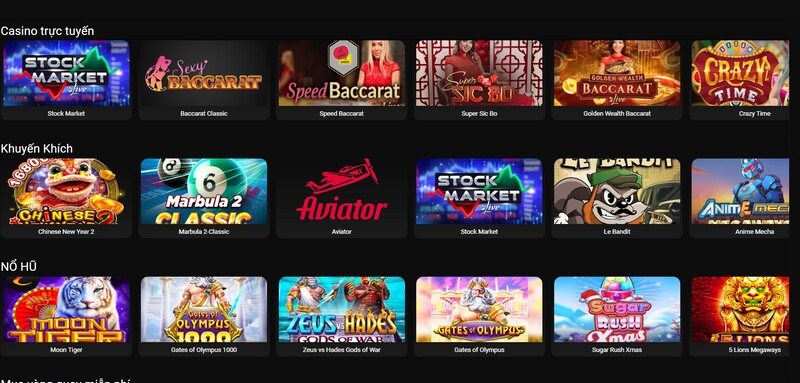 Các sản phẩm game và dịch vụ tại eu bet