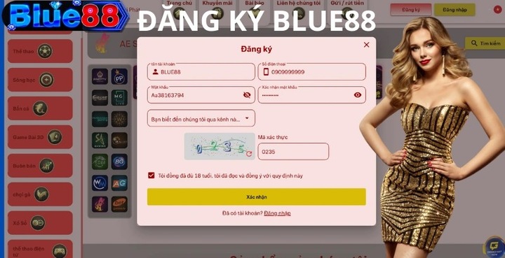 Hướng dẫn cách tạo tài khoản mới tại blue88