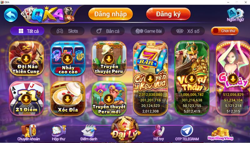 Danh mục game ăn khách tại QKA