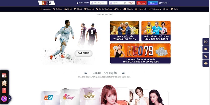 Hàng loạt các thể loại cá cược tại Neo79