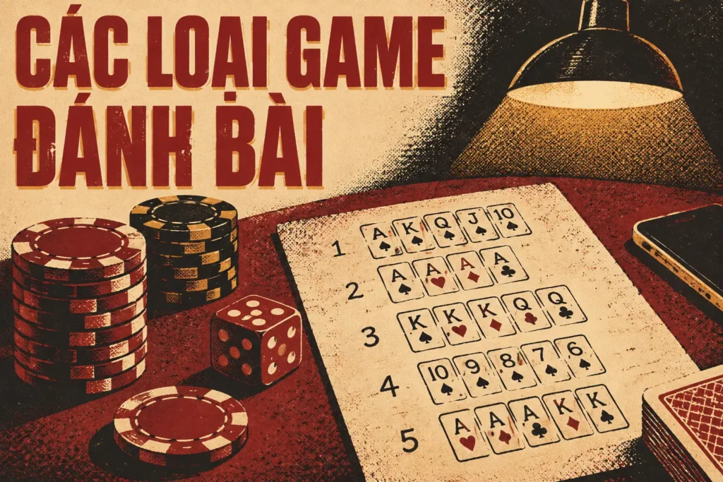 Trước hết, bạn nên biết có ba cách chơi chính - các loại game đánh bài